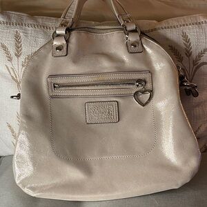 Coach Poppy Sparkle Cream Bag w Long Strap Beautiful Eye Catching Bag by Coach
